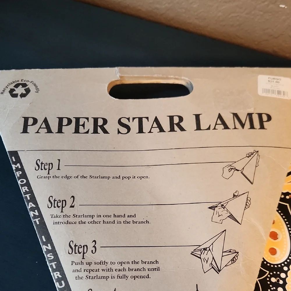 Star Lantern, Black and Orange Decorative Light